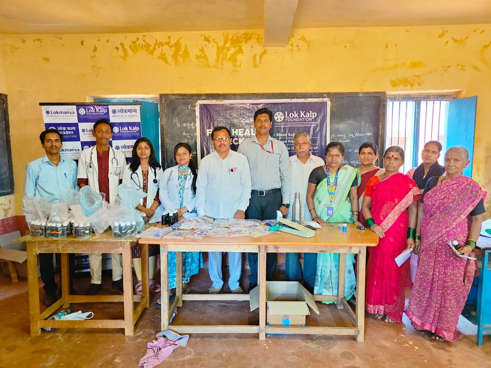 KLE Ayurvedic Camp in collaboration with Lok Kalp Foundation conducted a health camp in the Kusamalli village