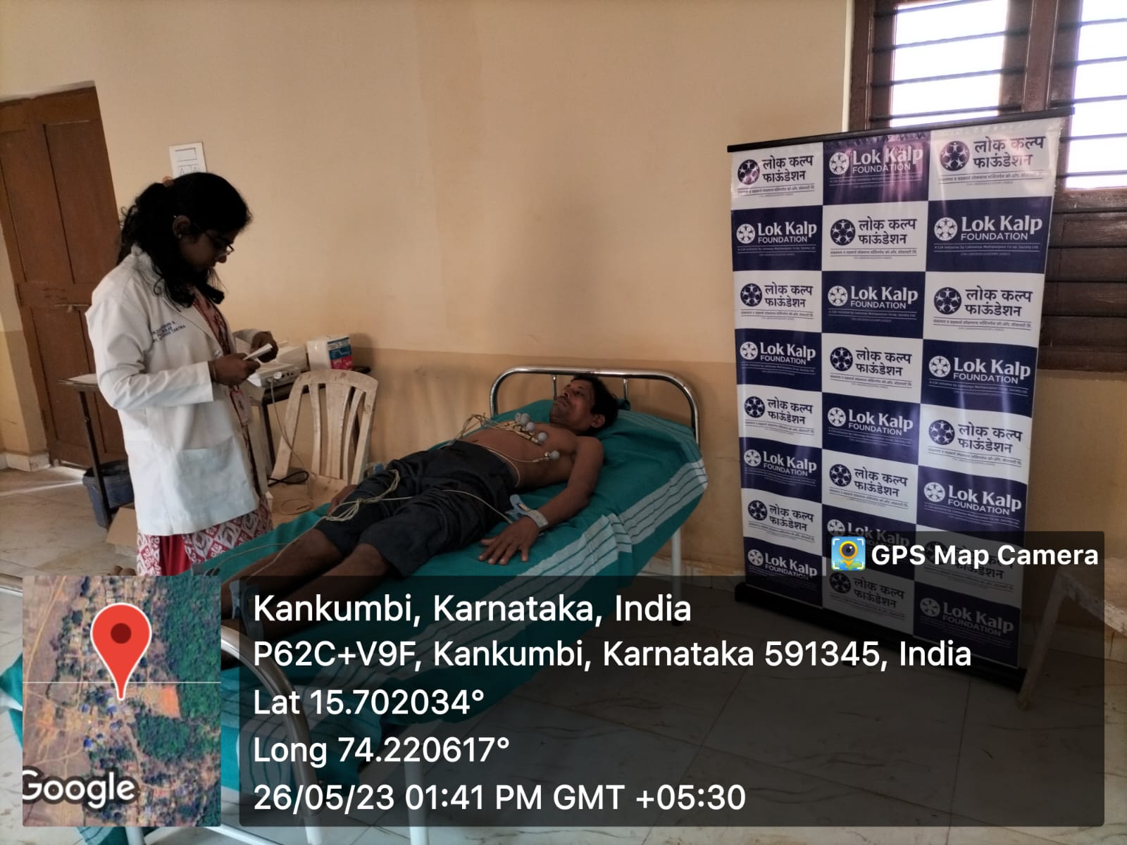 1st ECG camp by Lok Kalp Foundation in Kankumbi Village