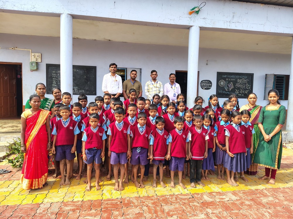 Lok Kalp Foundation Donates School Benches and Sweaters to Students of Chigule School