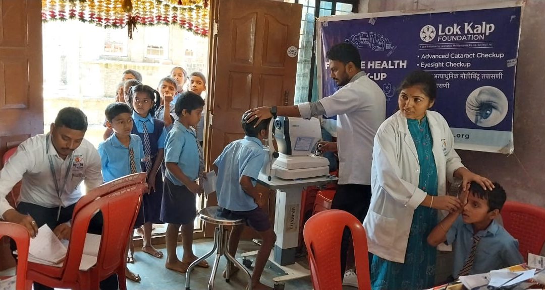 Lok Kalp Foundation and Nandadeep Eye Hospital Conduct Free Eye Checkup Camp at Daroli Village