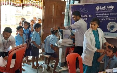 Lok Kalp Foundation and Nandadeep Eye Hospital Conduct Free Eye Checkup Camp at Daroli Village