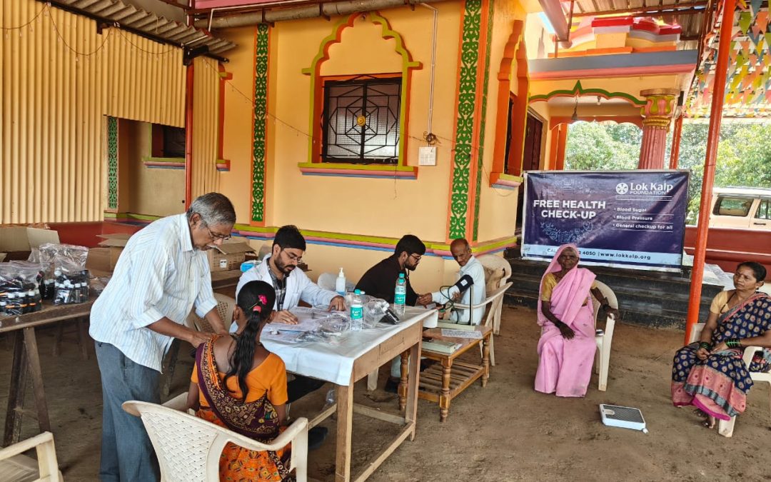 Free General Health Camp Conducted at Talawade Village by Lok Kalp Foundation and KLE Ayurvedic Hospital