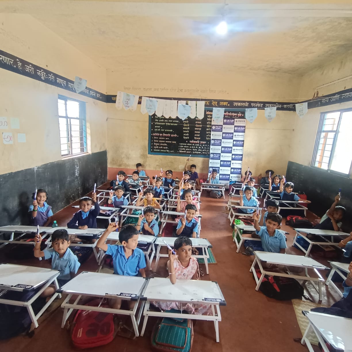 Lok Kalp Foundation Donates Whiteboard Study Tables to MHPS Olmani School-main