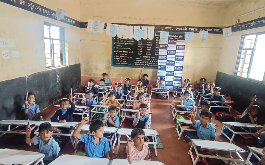 Lok Kalp Foundation Donates Whiteboard Study Tables to MHPS Olmani School