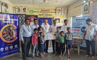 Educational Material Donated to Adarsh Shikshan Sanstha’s School for Mentally Retired Children’s by Lokkalp Foundation and Lokmanya Multipurpose Co-operative Society.