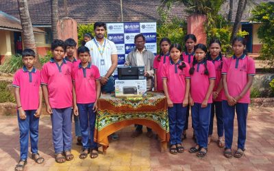 Lok Kalp Foundation and Shree Mahila Credit Souharda Sahakari Sangh Niyamit Donate Computers & Printers to Rural Schools