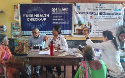 Lok Kalp Foundation, in association with KLE Ayurvedic Hospital, successfully conducted a Free Health Camp at Huland Village, Khanapur