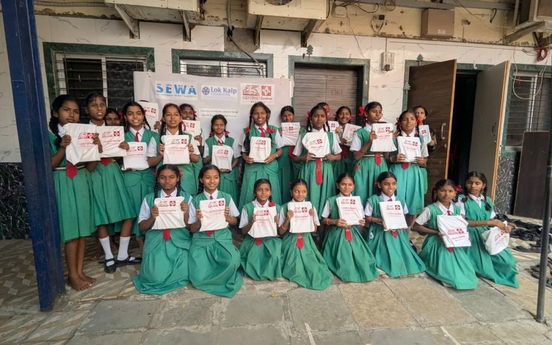 Lok Kalp Foundation, donated notebooks and pens made from recycled materials to schools in Kokan Nagar, Bhandup