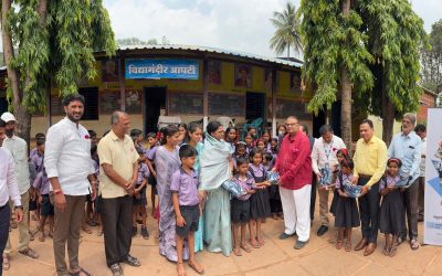 Lok Kalp Foundation, in association with Bandhan Bank, donated sweaters to students of Zilla Parishad School, A/P Aapti, Tahasil Panhala, Kolhapur.
