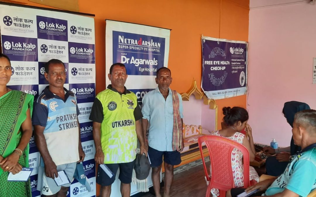 Lok Kalp Foundation, in collaboration with Netradarshan Eye Hospital, successfully organized a Free Eye Check-up Camp at Amgaon village in the Khanapur