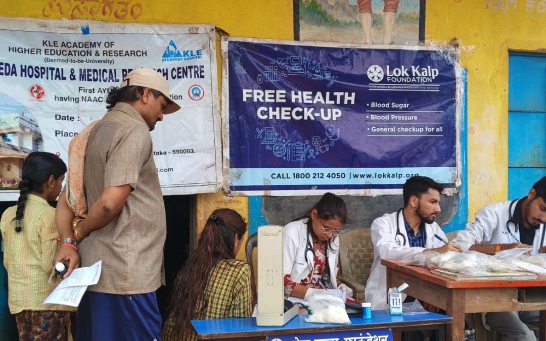 Lok Kalp Foundation & KLE Ayurvedic Hospital Conduct Free General Health Camp at Handikopwada Village